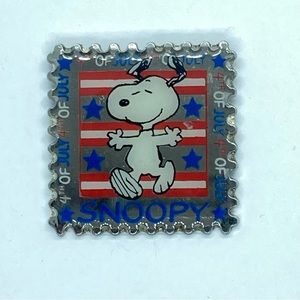 Peanuts Snoopy 4th of July Postage Stamp Collectable 1.5" Enamel Pin